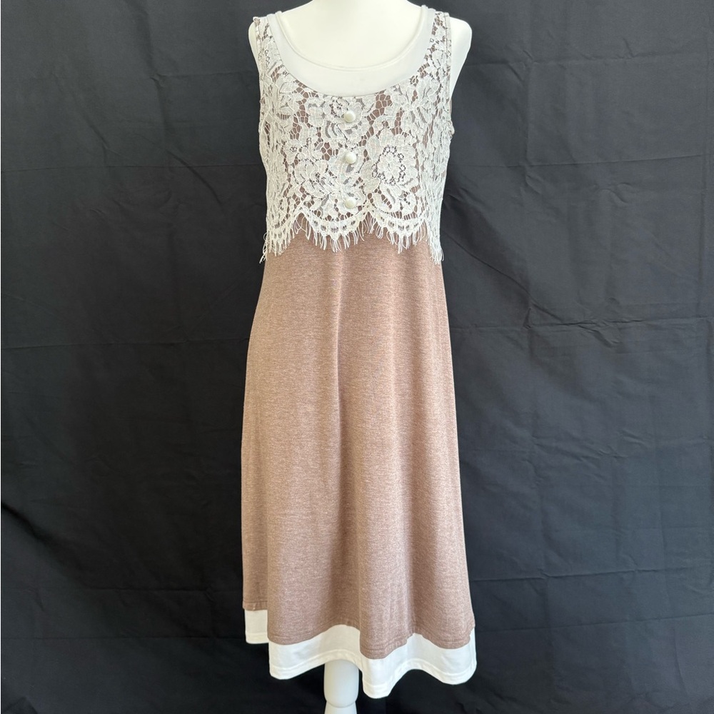 Cream and Tan Sundress